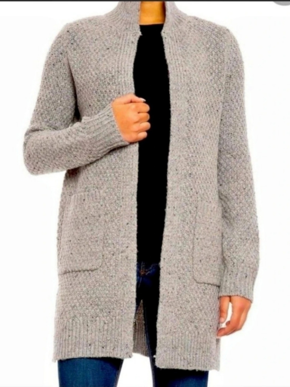 Cynthia Rowley Long Knit Cardigan in Gray Size Small